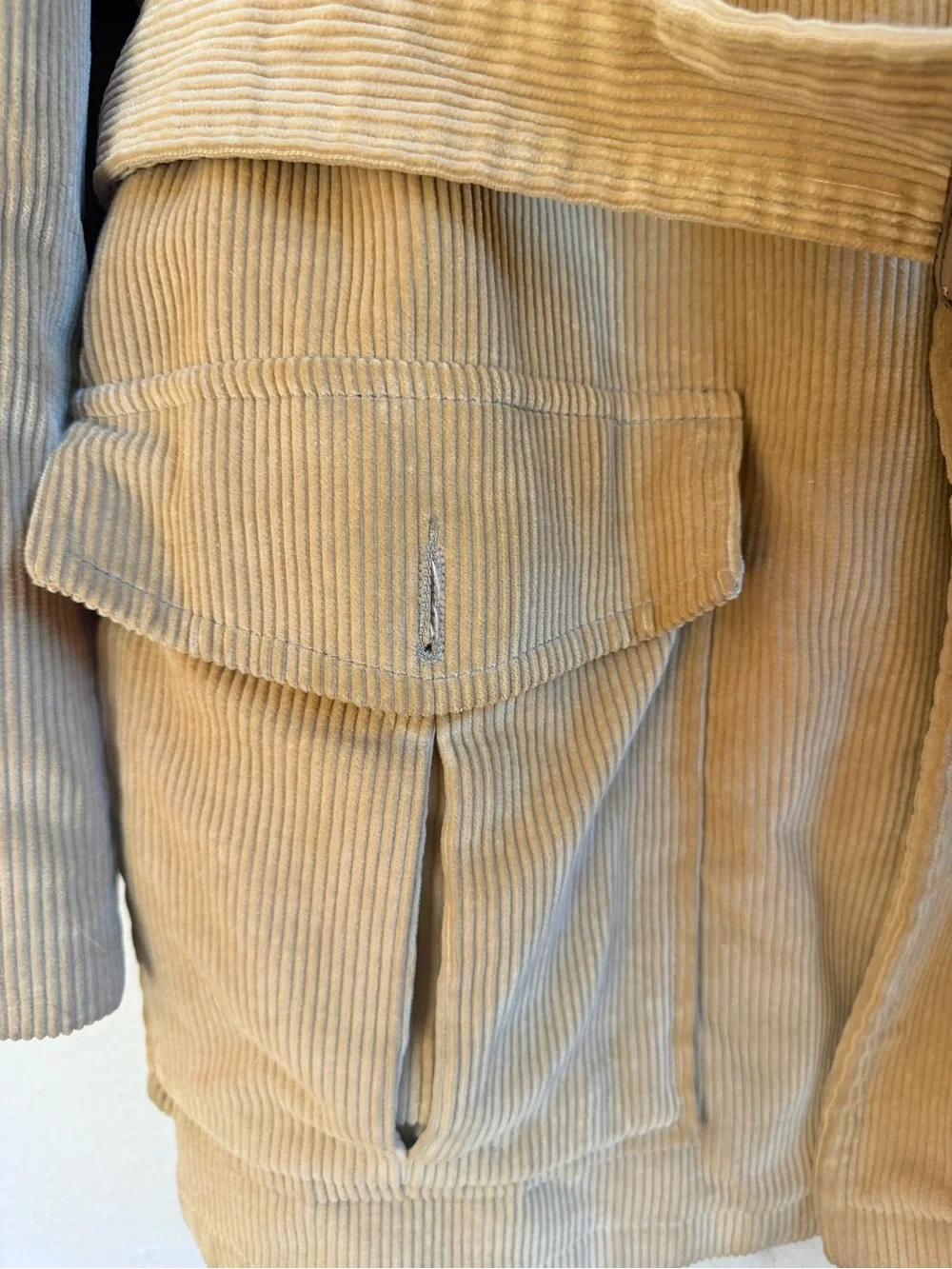 Oakbrook Sportswear tan corduroy faux fur jacket